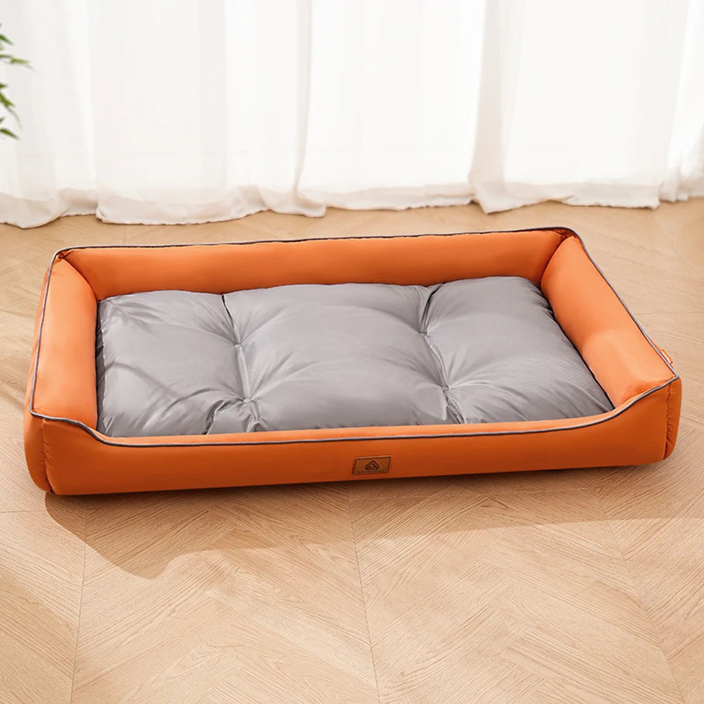 Square Cute Waterproof Large Dog Bed Color Block Summer Cooling Small Cat Sleeping Bed Cushion Soft Autumn Medium Cat Bed Sofa