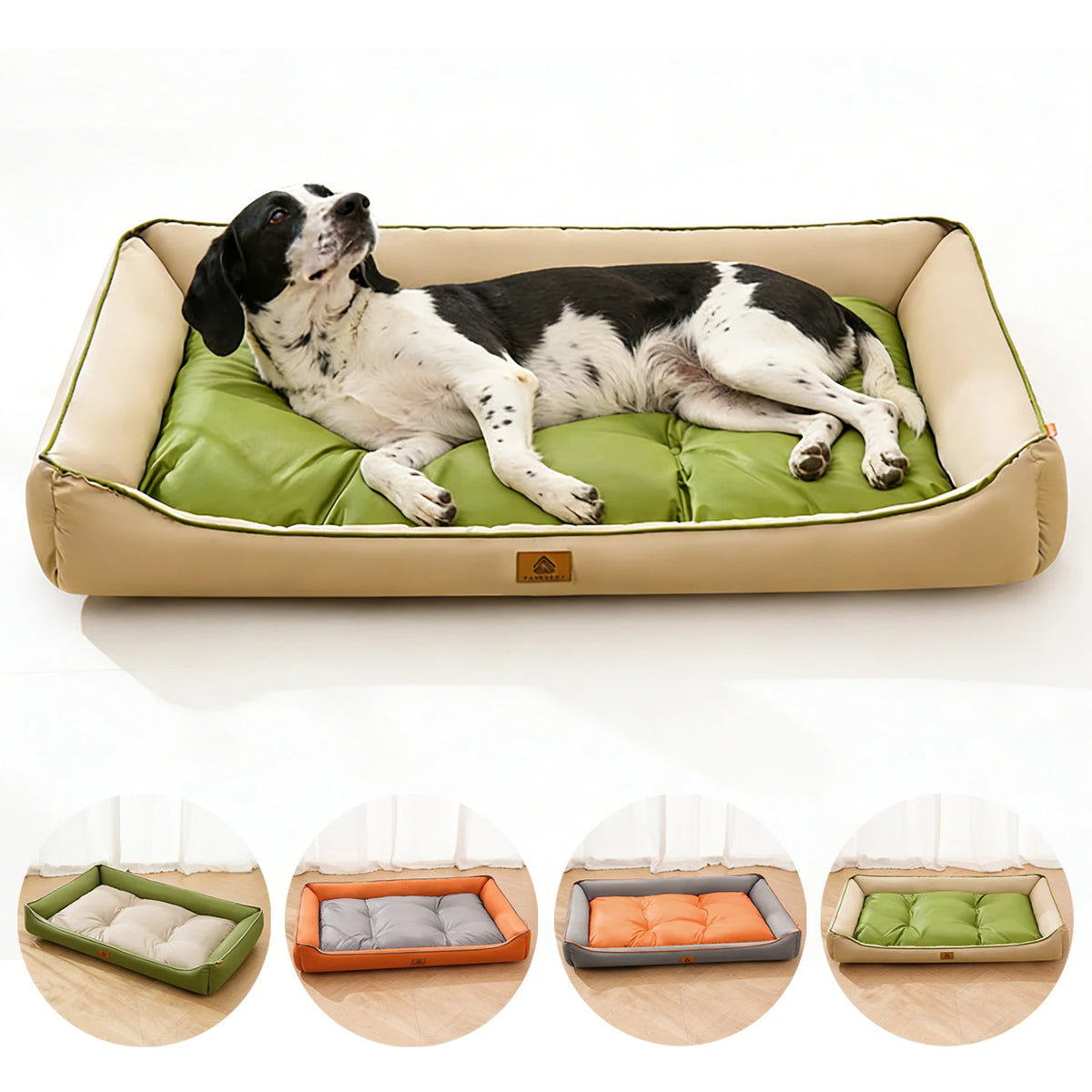 Square Cute Waterproof Large Dog Bed Color Block Summer Cooling Small Cat Sleeping Bed Cushion Soft Autumn Medium Cat Bed Sofa