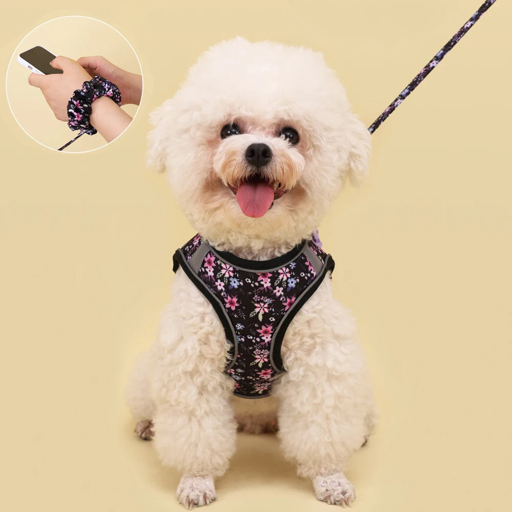 Dogs Adjustable Harness Leash Set for Small Dogs Harness Vest Reflective Puppy Chest Strap Pet Walking Outdoor Puppy Leash