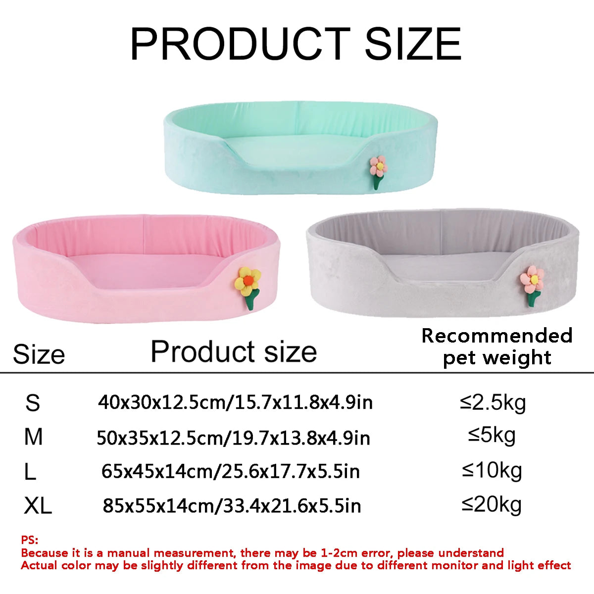 Summer Cool Round Elastic Dog Bed Cat Cushion Basket Soft Windproof Thickened Pet Sofa Ice Silk Flower Double-Sided Mat