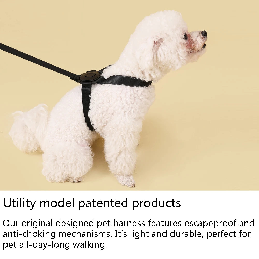 New Simple Small Dog Harness Easy Use One-click Medium Cat Harness Leash Set Escape-proof Puppy Harness Accessores