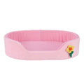 Summer Cool Round Elastic Dog Bed Cat Cushion Basket Soft Windproof Thickened Pet Sofa Ice Silk Flower Double-Sided Mat
