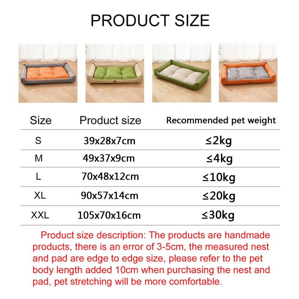 Square Cute Waterproof Large Dog Bed Color Block Summer Cooling Small Cat Sleeping Bed Cushion Soft Autumn Medium Cat Bed Sofa