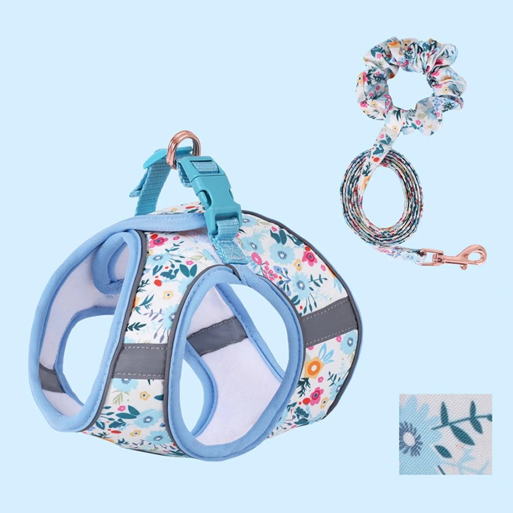 Dogs Adjustable Harness Leash Set for Small Dogs Harness Vest Reflective Puppy Chest Strap Pet Walking Outdoor Puppy Leash