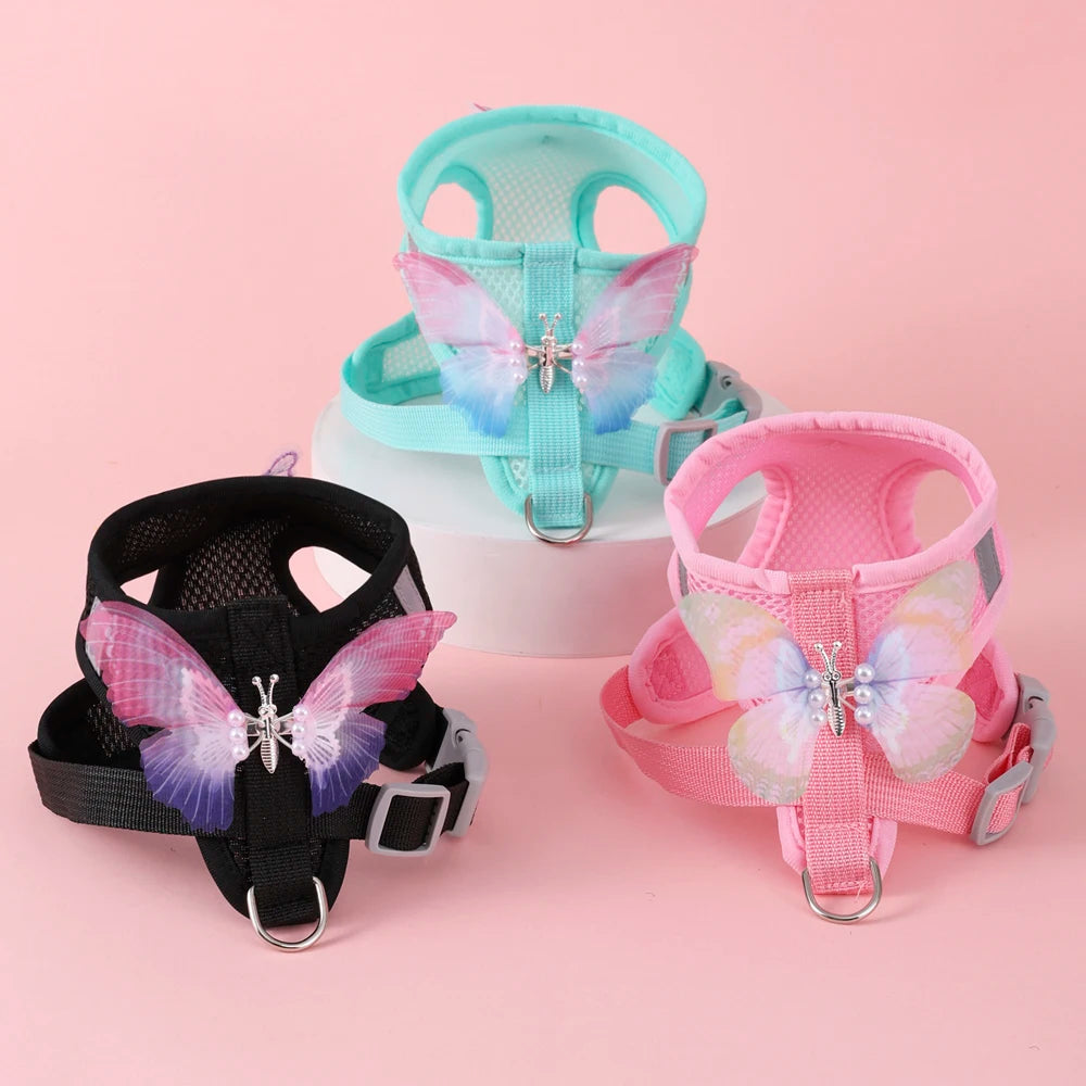 Adjustable Small Cat Harness Leash Set Breathable Cute Cat Harness Comfortable Medium Dog Harness Leash Accessories