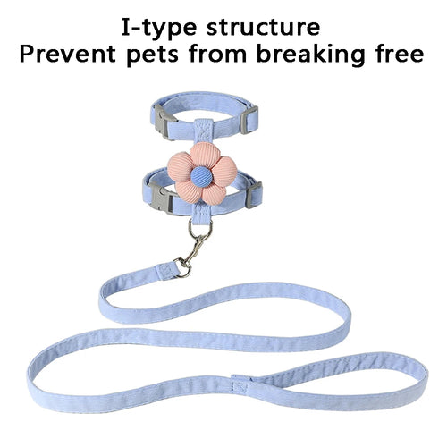 Adjustable Cute Flower Cat Harness for Small Dog Leash Breathable Puppy Harness and Leash Sets Pet Traction Accessories