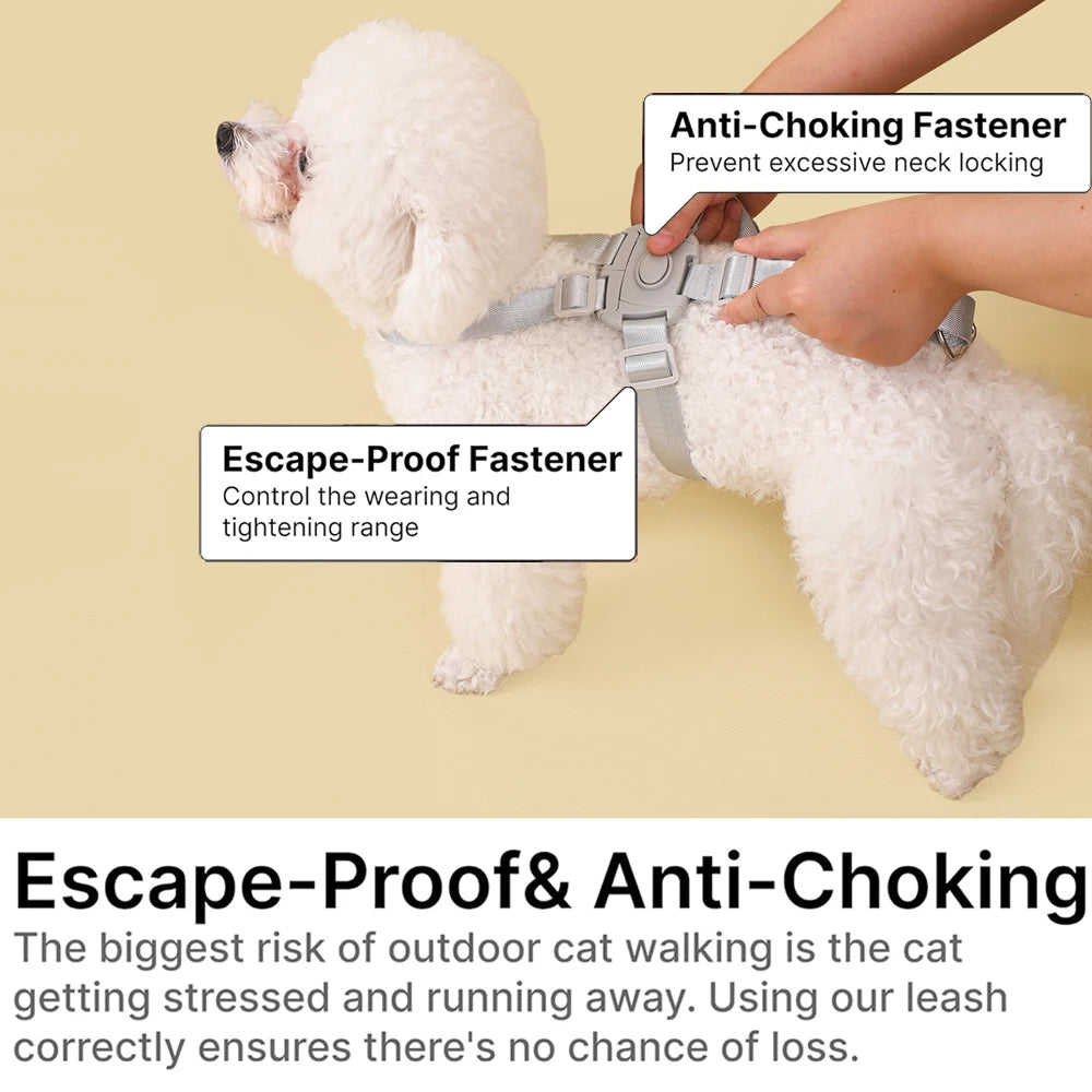New Simple Small Dog Harness Easy Use One-click Medium Cat Harness Leash Set Escape-proof Puppy Harness Accessores