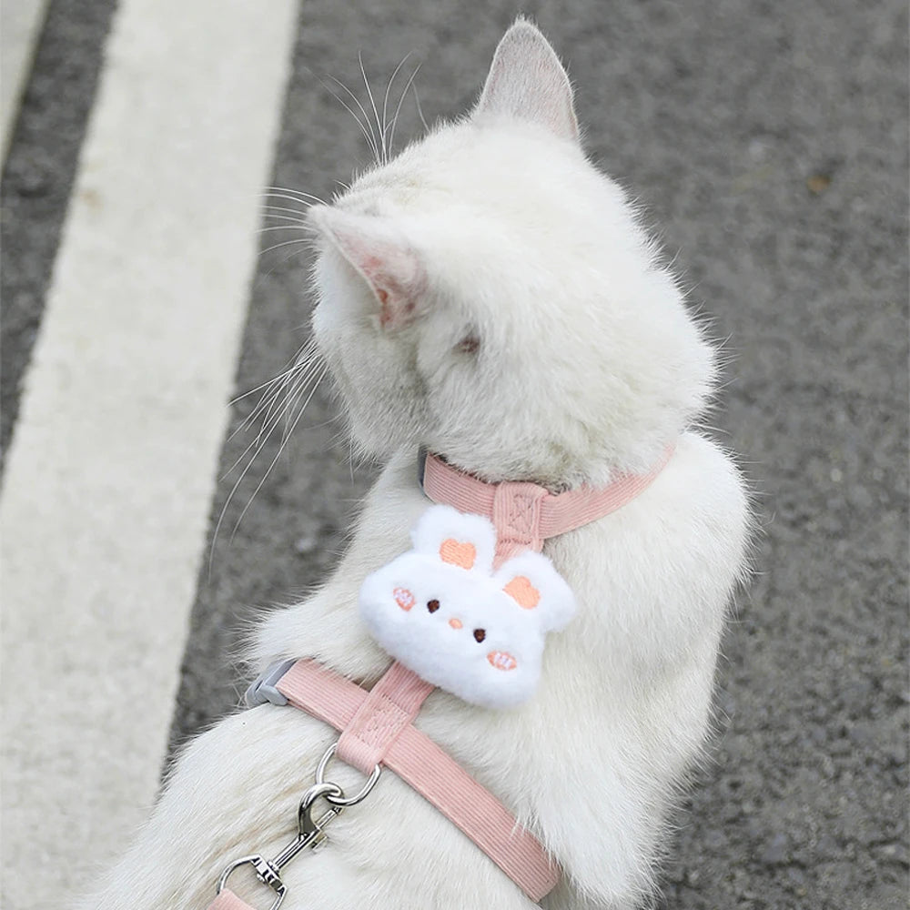 Adjustable Cute Flower Cat Harness for Small Dog Leash Breathable Puppy Harness and Leash Sets Pet Traction Accessories