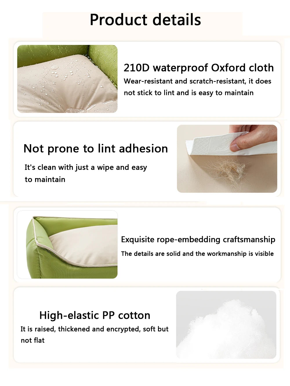 Square Cute Waterproof Large Dog Bed Color Block Summer Cooling Small Cat Sleeping Bed Cushion Soft Autumn Medium Cat Bed Sofa